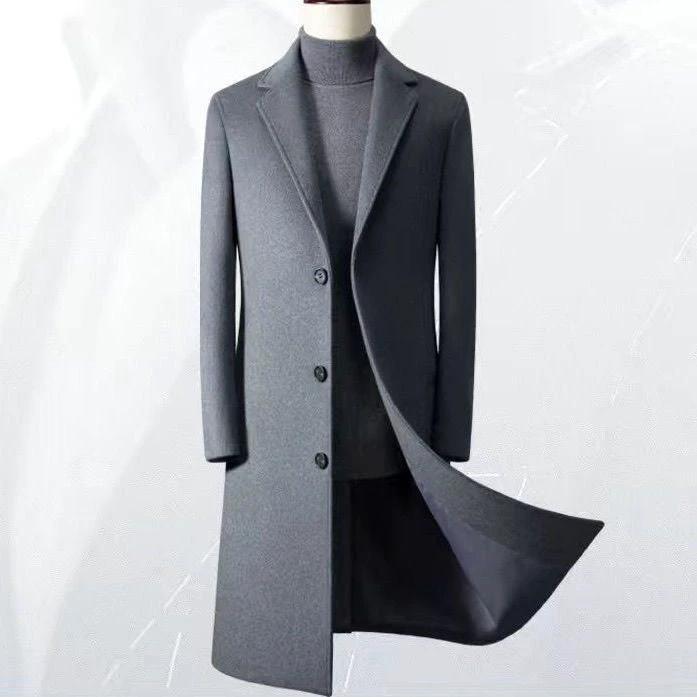 Men's Business Casual Slim Fit Trench Coat by GJG Denim