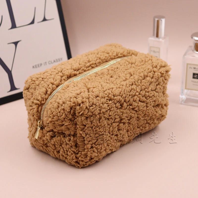 Teddy Plush Cosmetic Bag Japanese Style Lambswool by GJG Denim