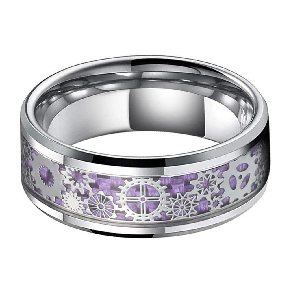 Stainless Steel Purple Gear Patch Ring For Men by GJG Denim