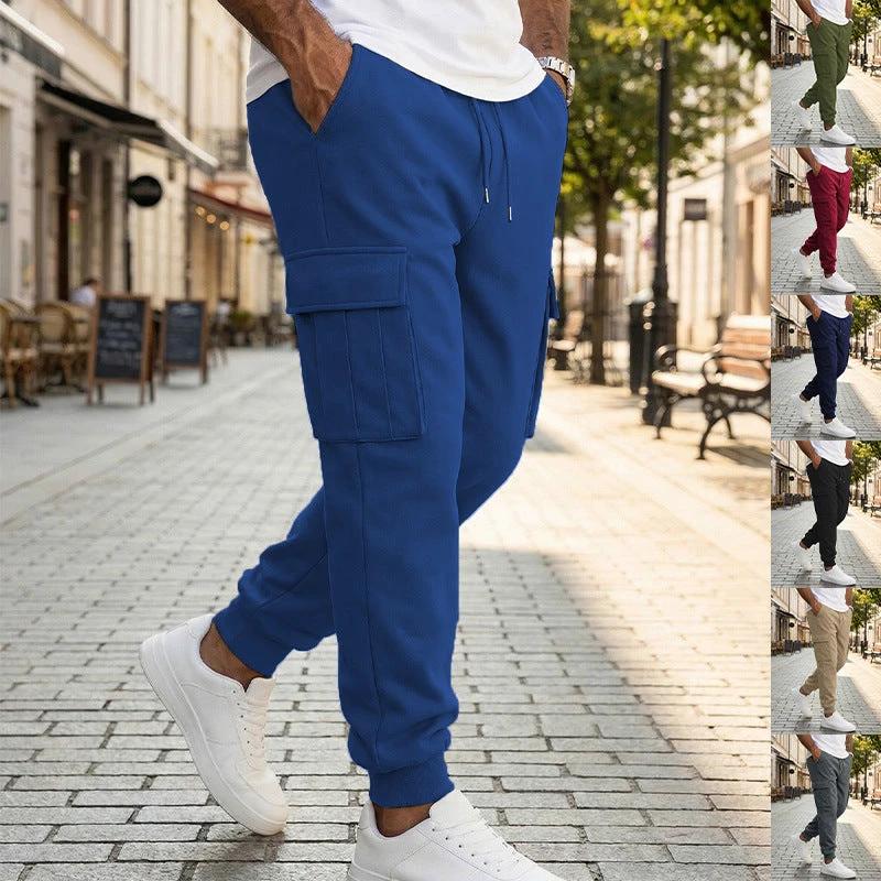 Men's Multiple Pockets And A Drawstring Casual Pants by GJG Denim