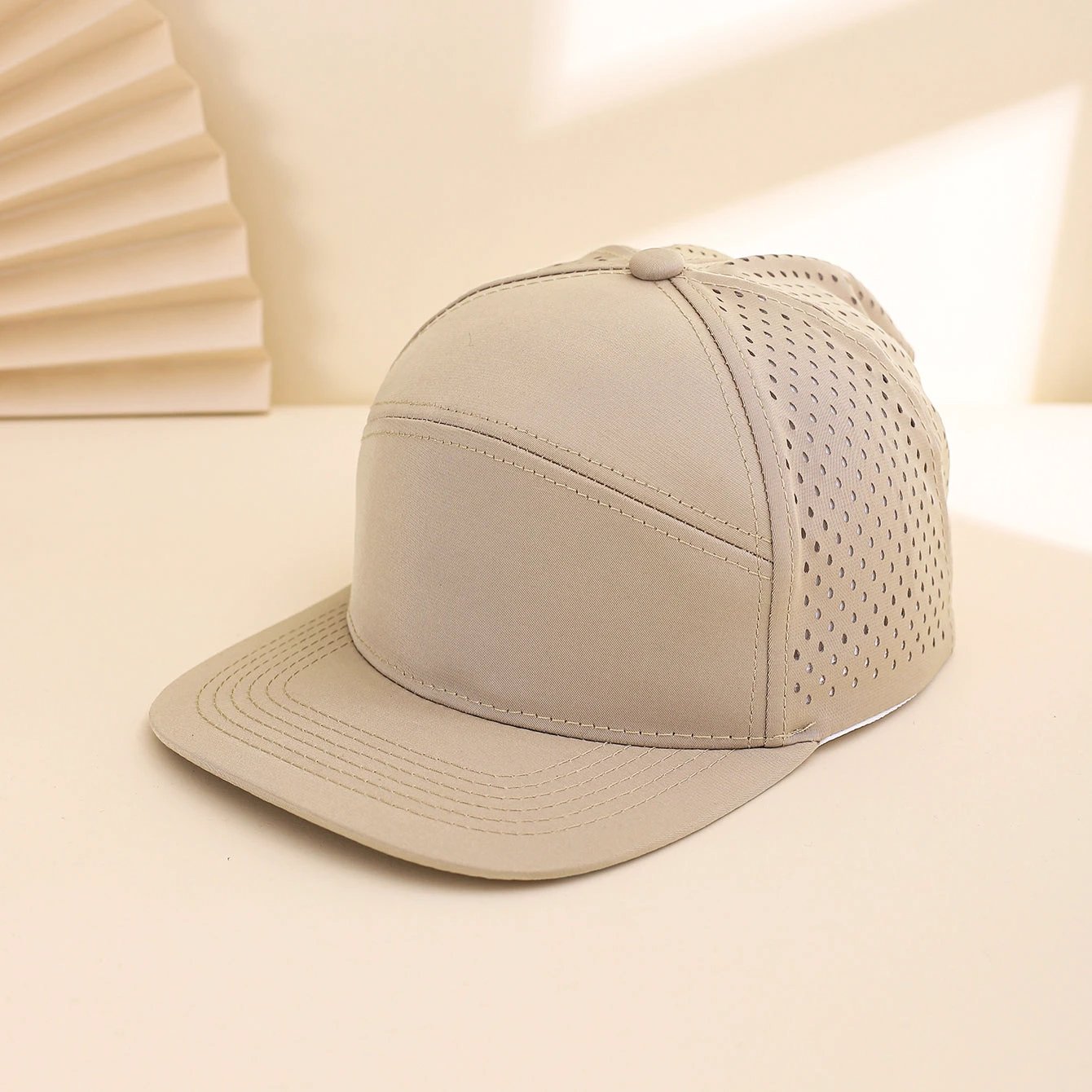 Men's Solid-color, Patchwork Mesh Baseball Cap by GJG Denim