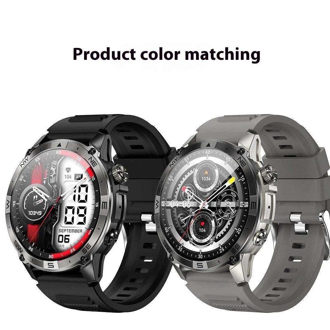 Multifunctional Altitude Pressure Compass Heart Rate Blood Oxygen Sports Waterproof GPS Smart Watch For Men by GJG Denim