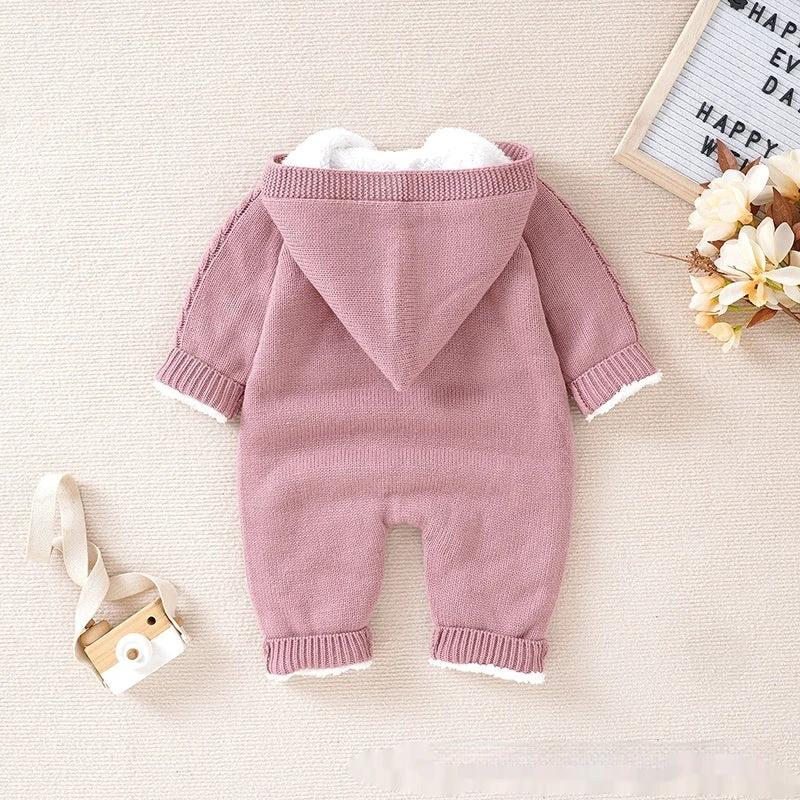 Baby Winter Thickened Knitting Jumpsuit Romper by GJG Denim
