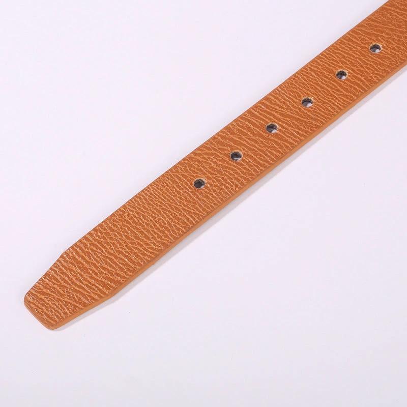 Men's Casual Leather Belt With A Pin Buckle by GJG Denim