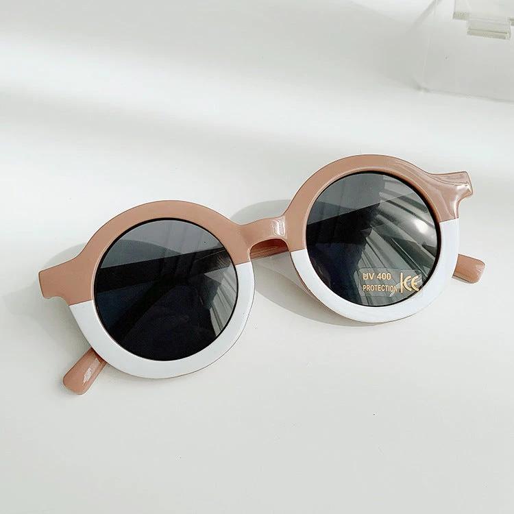 Children's Sunglasses Round Frame Sun Protection And Sunshade Fashion All-matching by GJG Denim