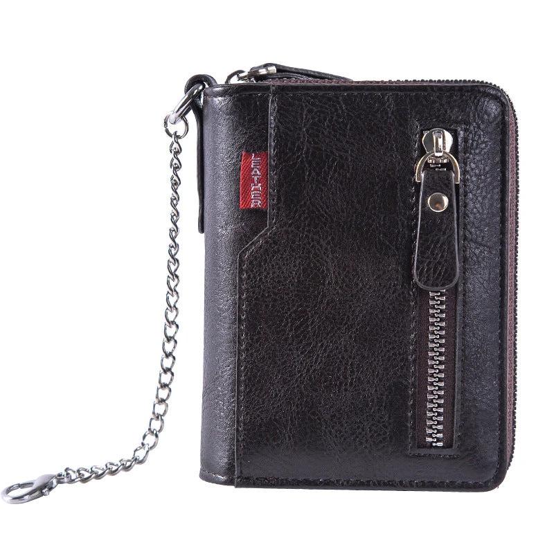 Multiple Card Slots Large Capacity Two-fold Zipper Cash And Card Wallet by GJG Denim