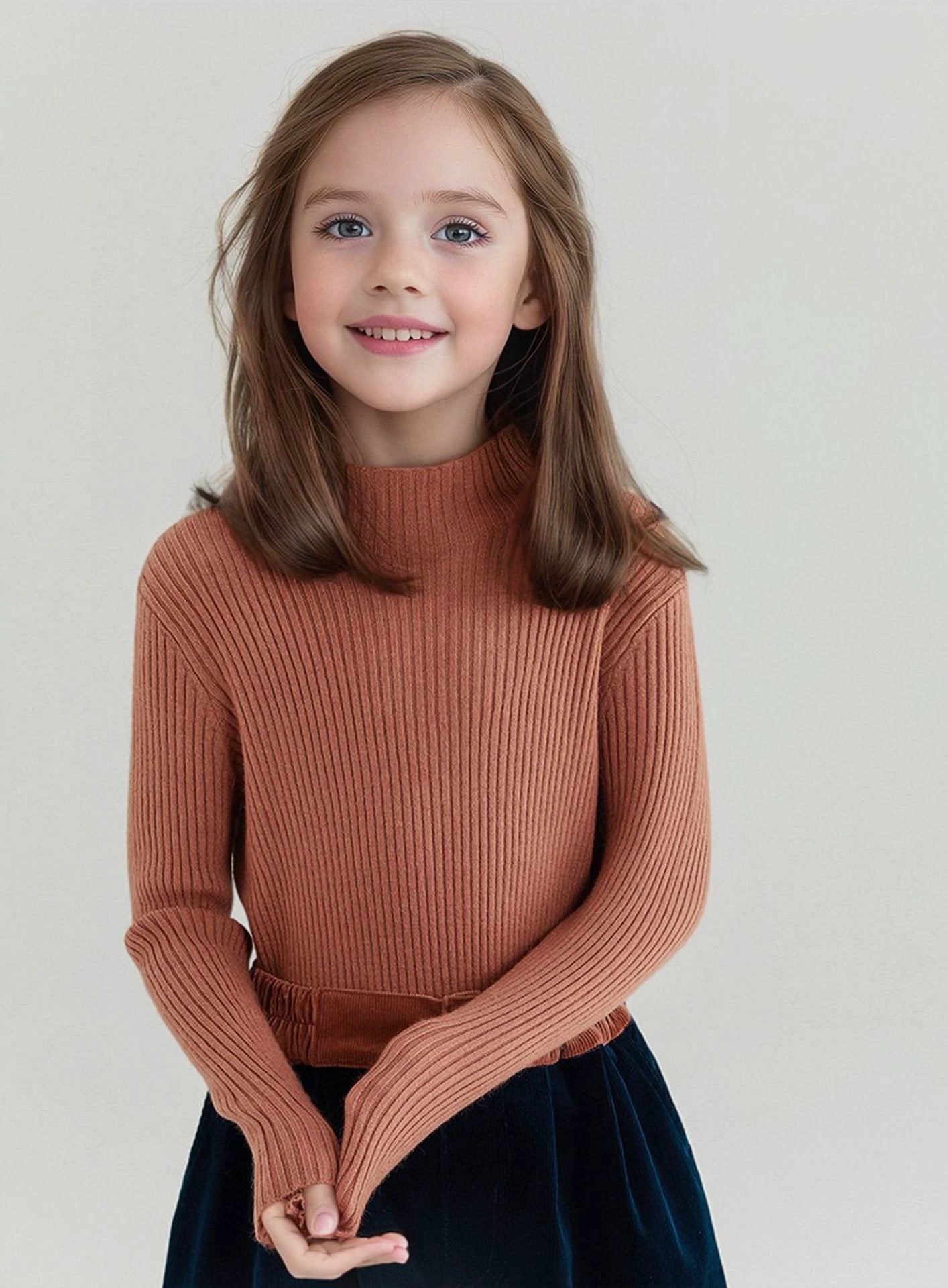 Children's Mock Neck Sweater Knitwear Top by GJG Denim
