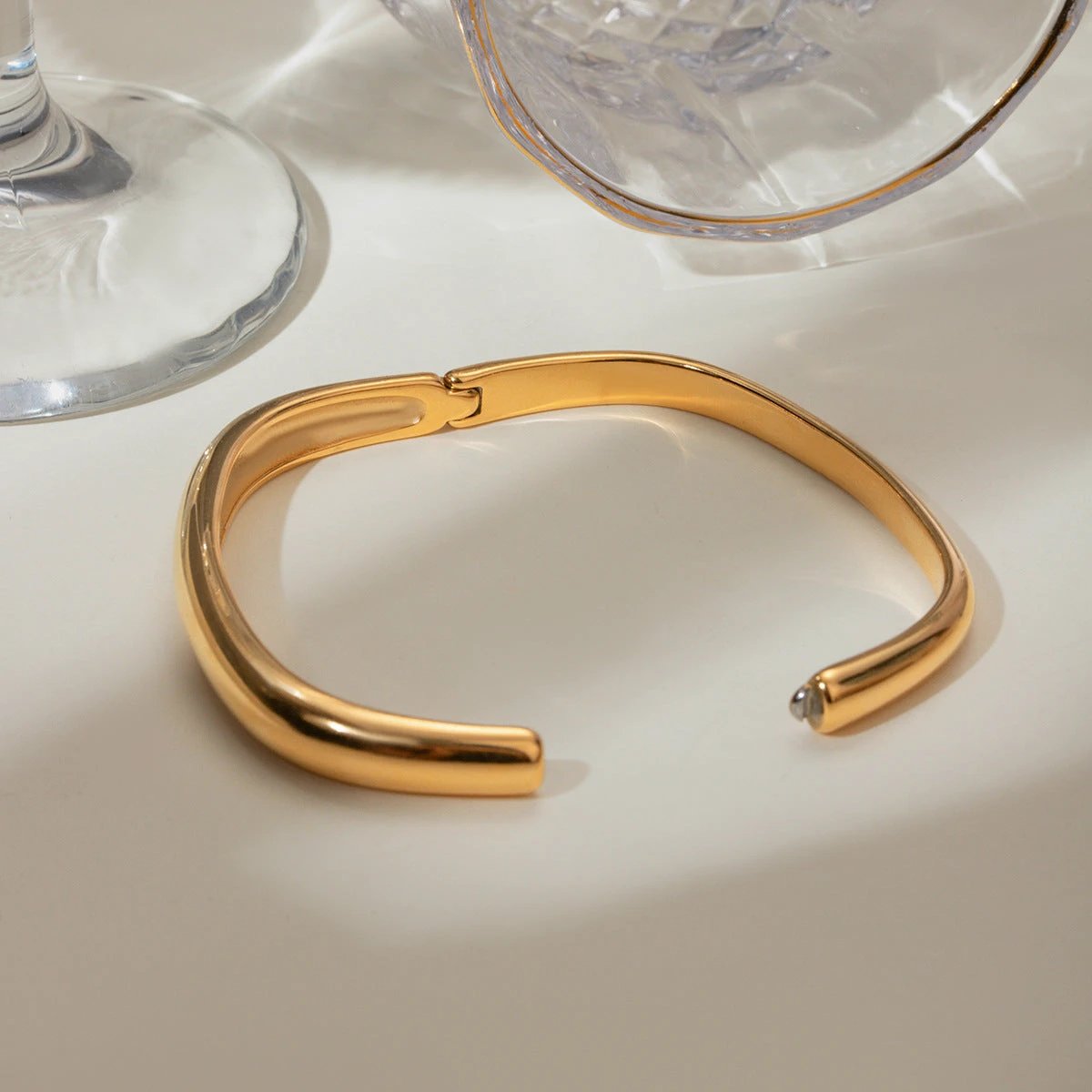 Simple Irregular Titanium Steel Bracelet For Women by GJG Denim