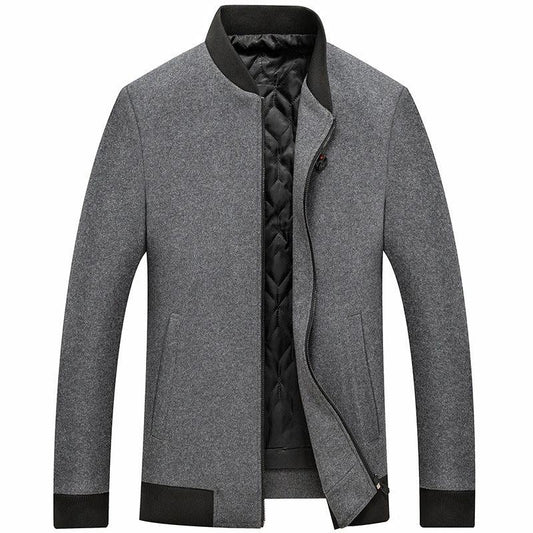 Men's Woolen Top Cotton And Thickening Jacket by GJG Denim