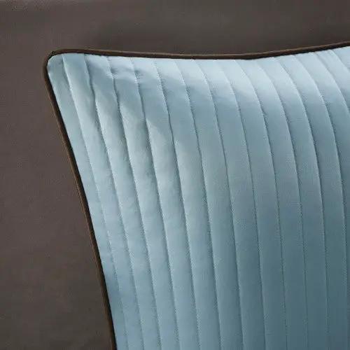 12 Piece Comforter Set With Cotton Bed Sheets Blue Brown Full by GJG Denim