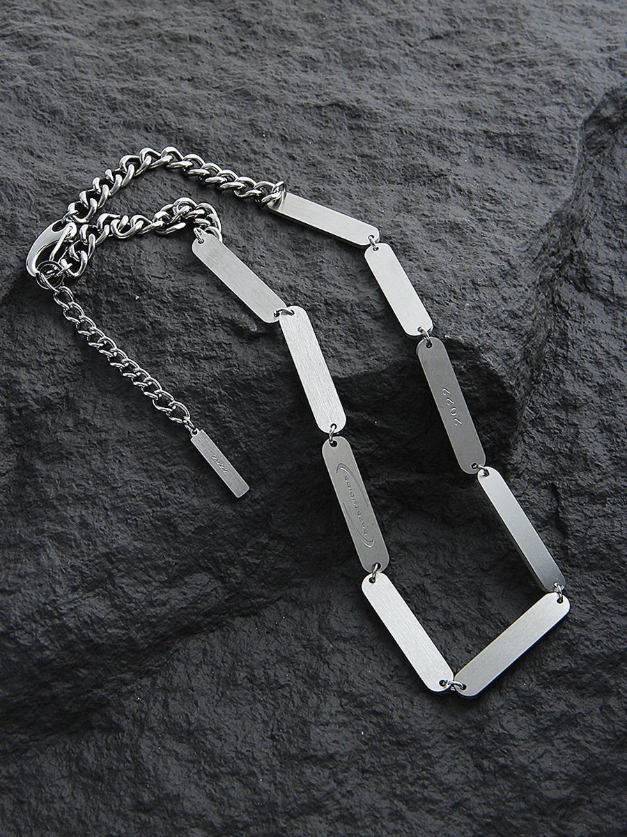 Metal Splicing Necklace For Men by GJG Denim