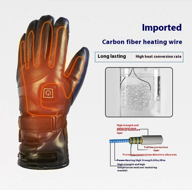 Men's Warm Waterproof Heating Gloves by GJG Denim