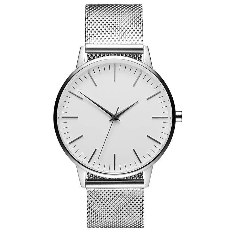 Casual Ultra-thin Fashion Quartz Watch With A Metal Mesh Band For Men by GJG Denim