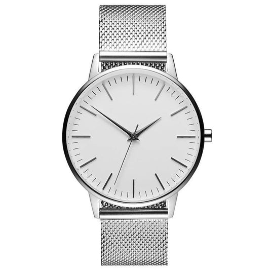 Casual Ultra-thin Fashion Quartz Watch With A Metal Mesh Band For Men by GJG Denim