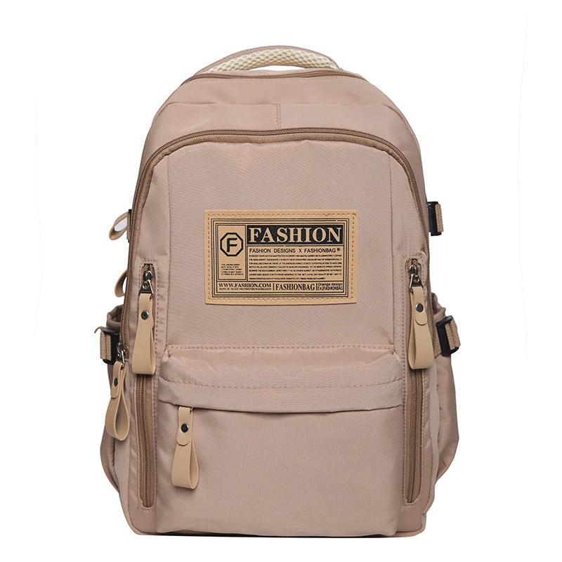 Men's Solid Multi-pocket Backpack Large Capacity by GJG Denim