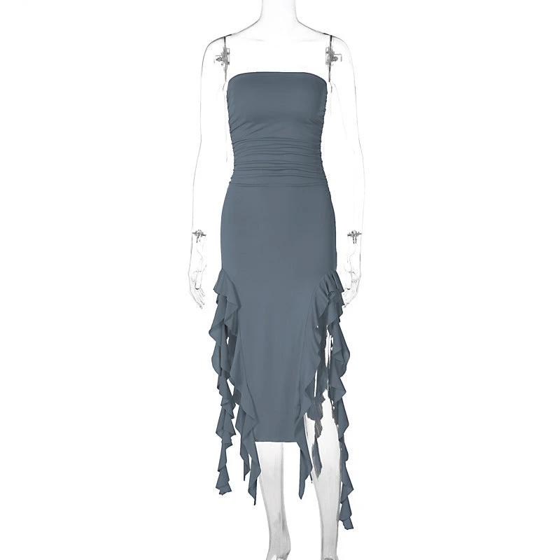 Personalized Chest Wrap Irregular Dress by GJG Denim