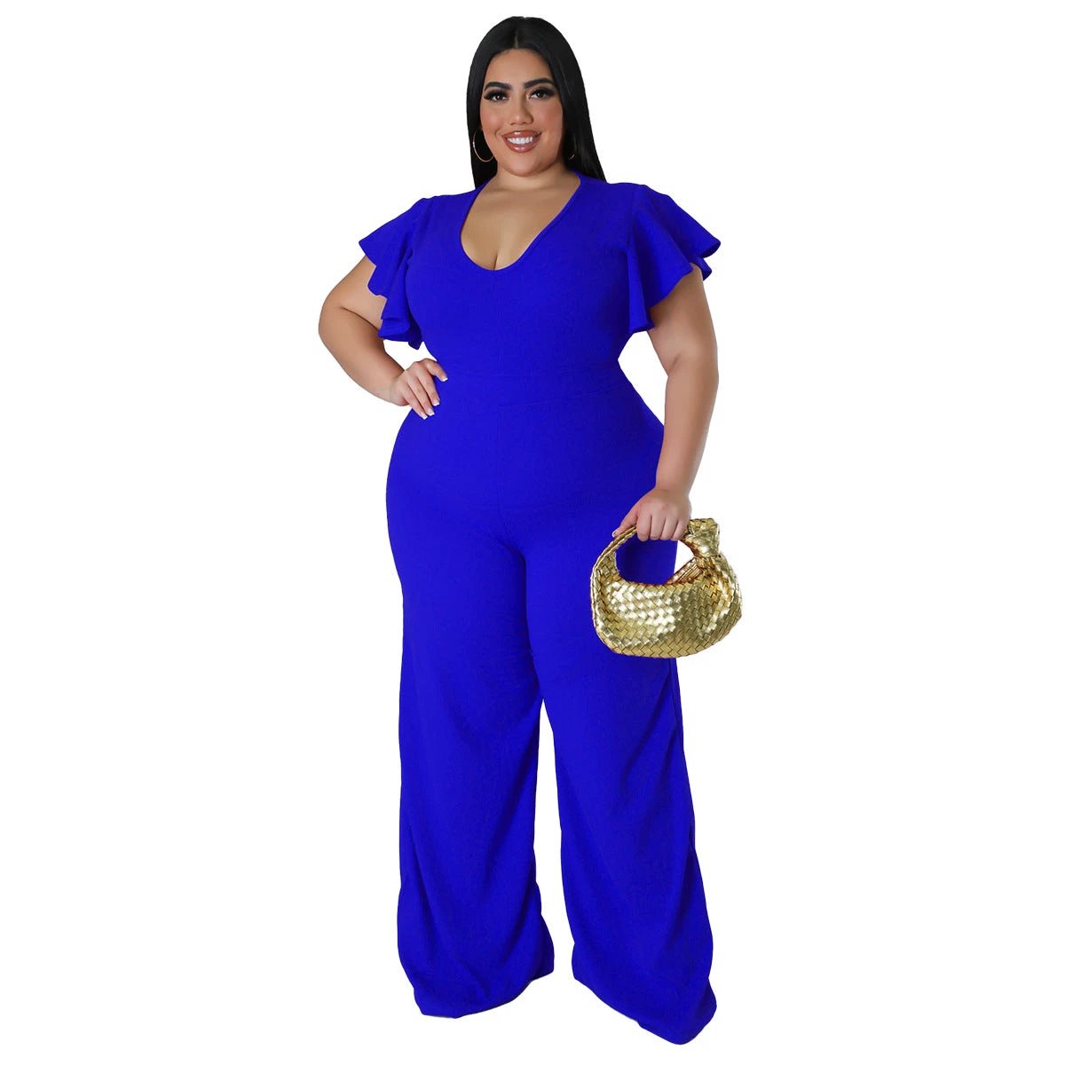 Lotus-leaf Women's Wide-leg Jumpsuit by GJG Denim