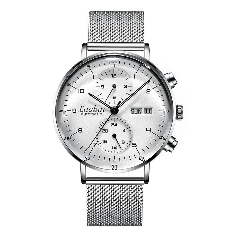 Fully Automatic Mechanical Multifunctional Business Simple Luminous Waterproof Watch For Men by GJG Denim