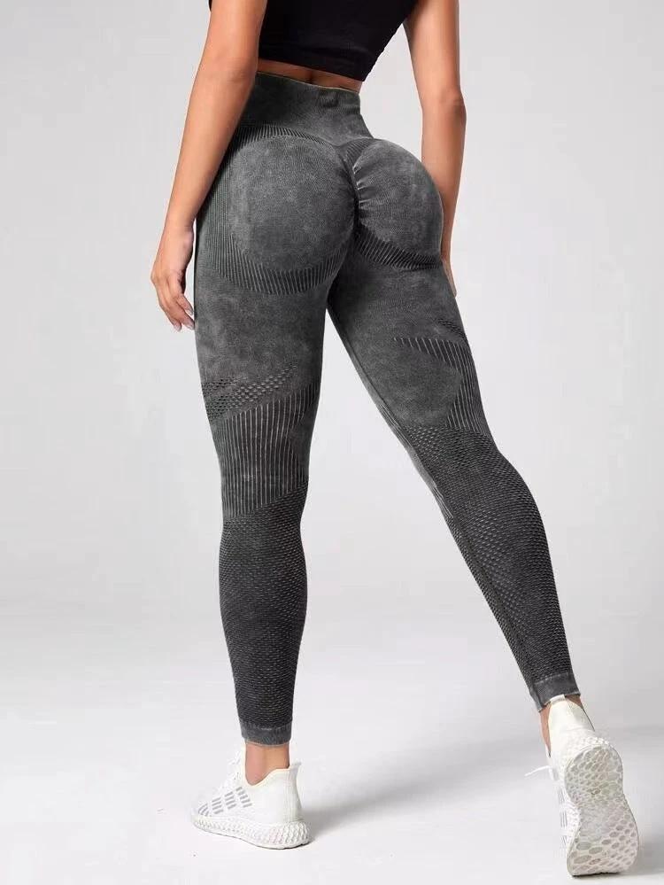 Hollow Design Seamless Leggings High Waist Hip Lifting Running Sports Fitness Yoga Pants Fashion Womens Clothing by GJG Denim
