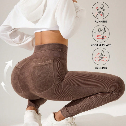 Athletic Outdoor Pocket Leggings For Fitness And Yoga by GJG Denim