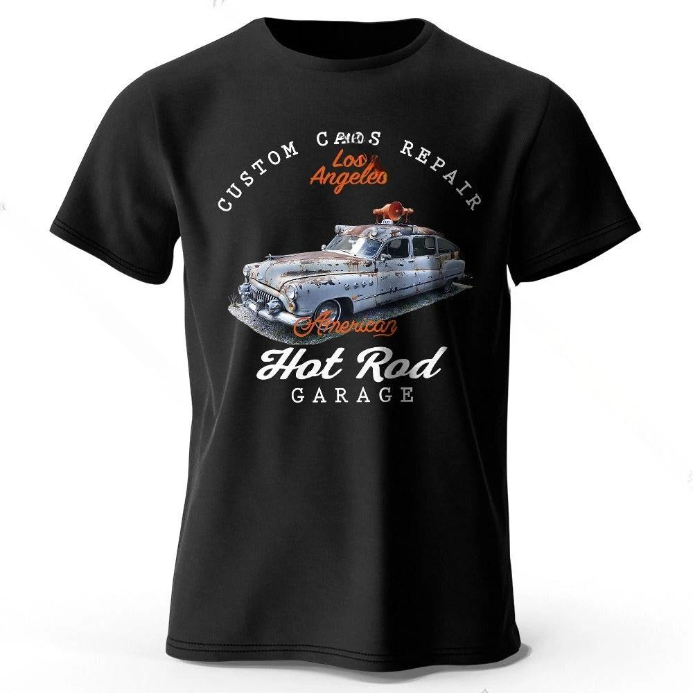 Car Club Patch Print Men's T-shirt by GJG Denim