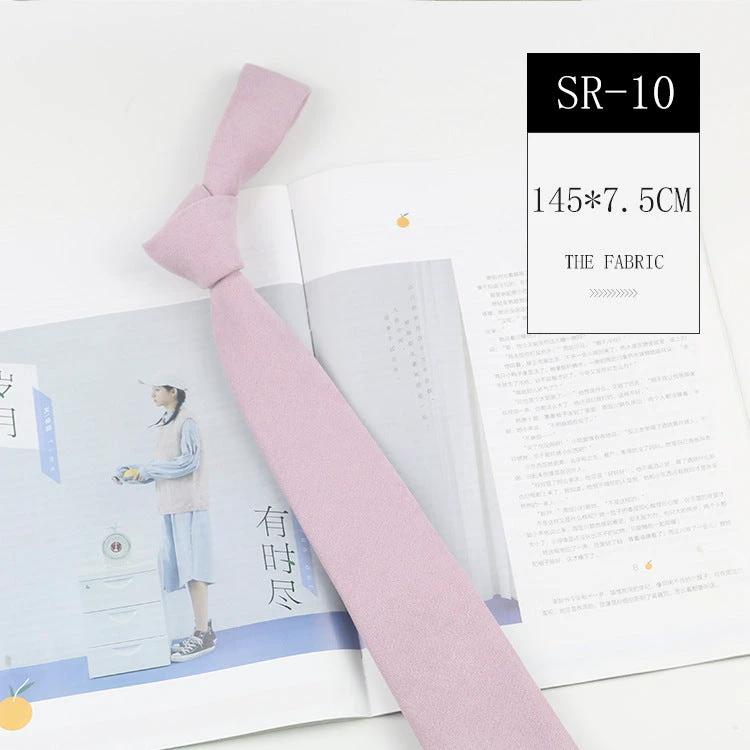 Casual Suede Solid Color 7cm Tie by GJG Denim