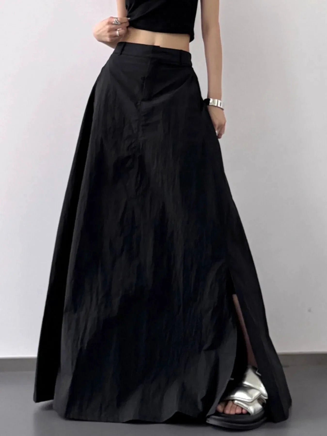 High Waist Slit Maxi Skirt by Lady Ros