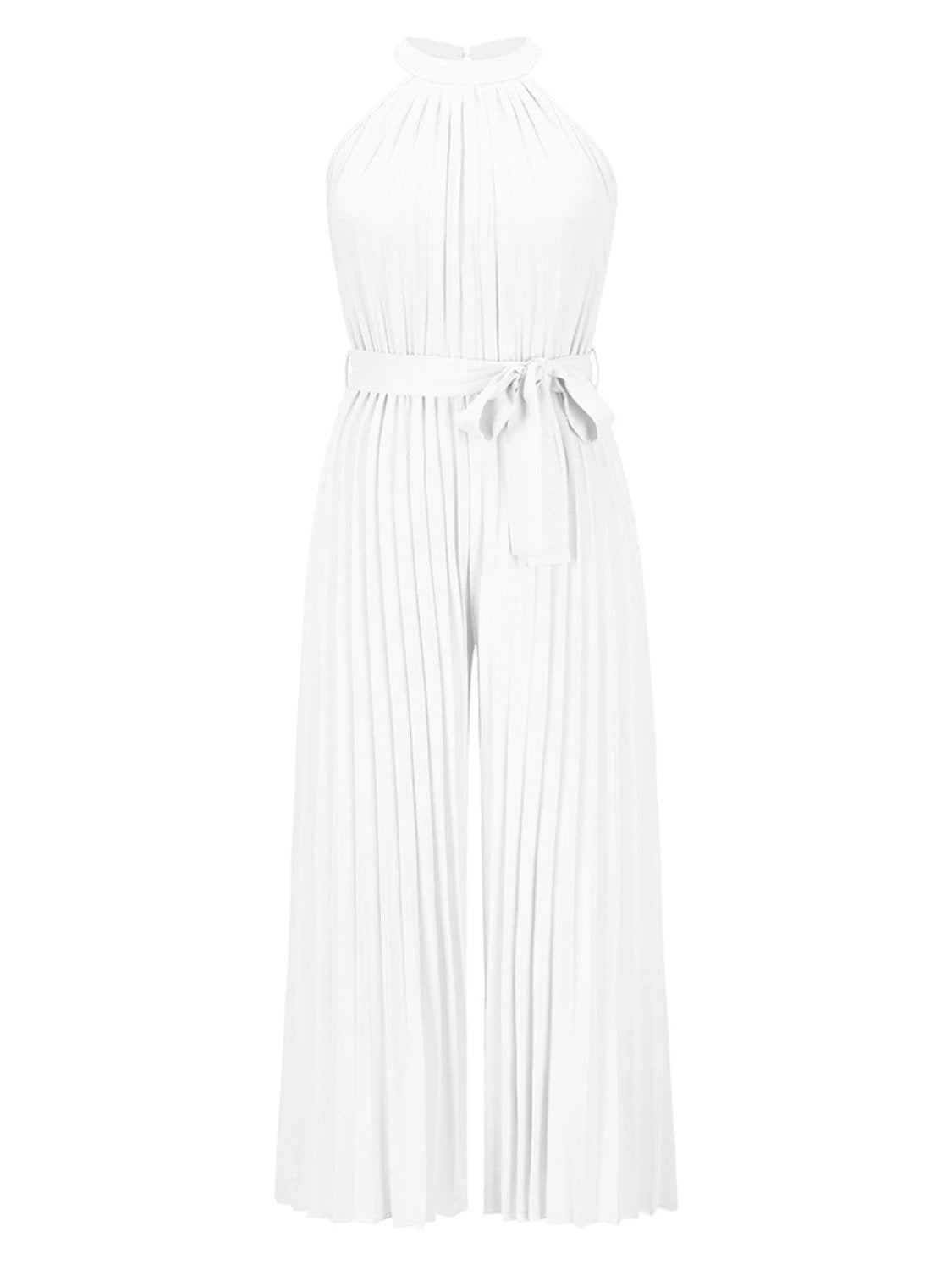 Cutout Tied Pleated Sleeveless Jumpsuit by Lady Ros