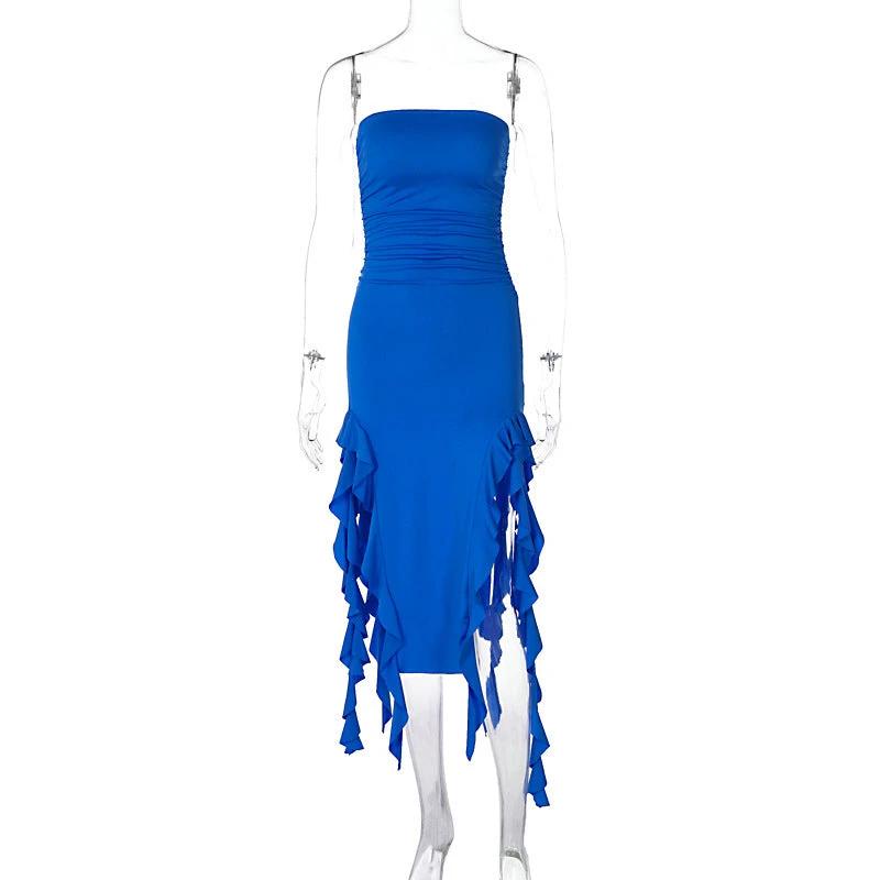Personalized Chest Wrap Irregular Dress by GJG Denim
