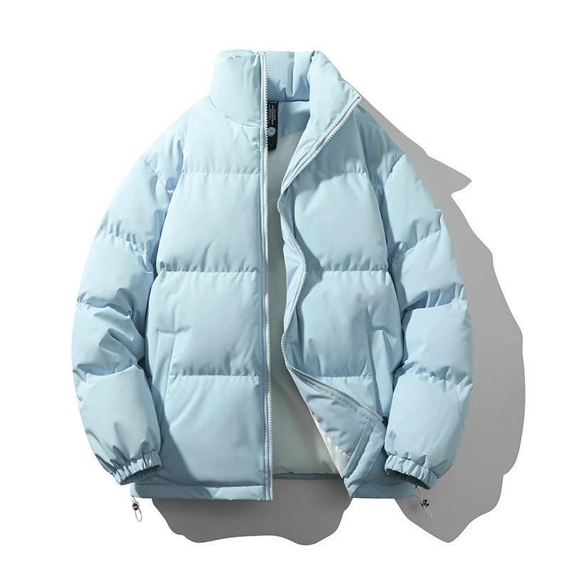 Men's Thick Warm Down Casual Loose Cotton Padded Jacket by GJG Denim