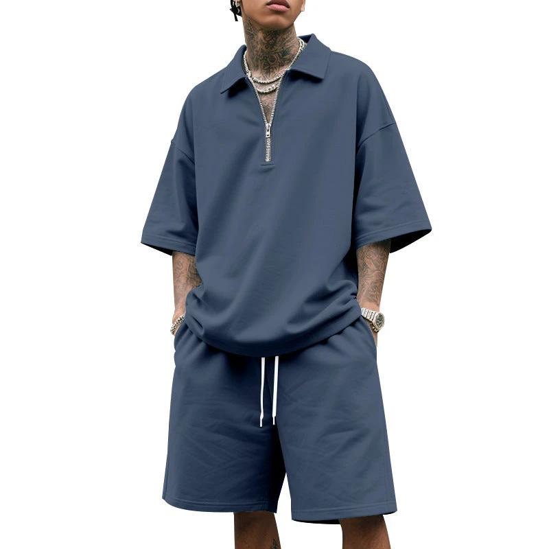 Lapel Suit Men's Summer Two-piece Set Loose by GJG Denim