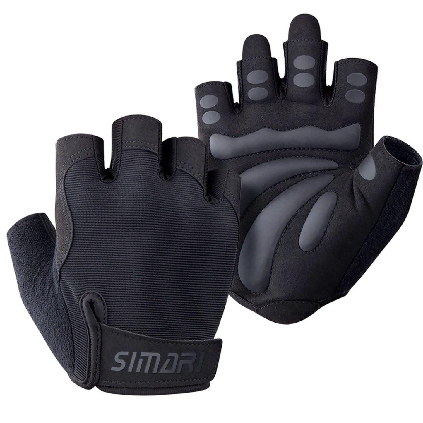 Men's Simplicity All-Match Sports Fitness Short Finger Gloves by GJG Denim