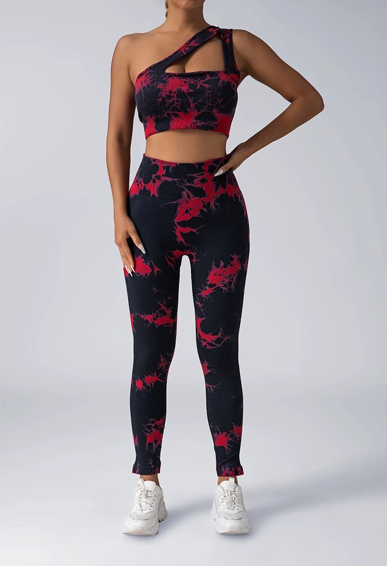 Seamless Knitted Tie-dye Yoga Suit Women by GJG Denim