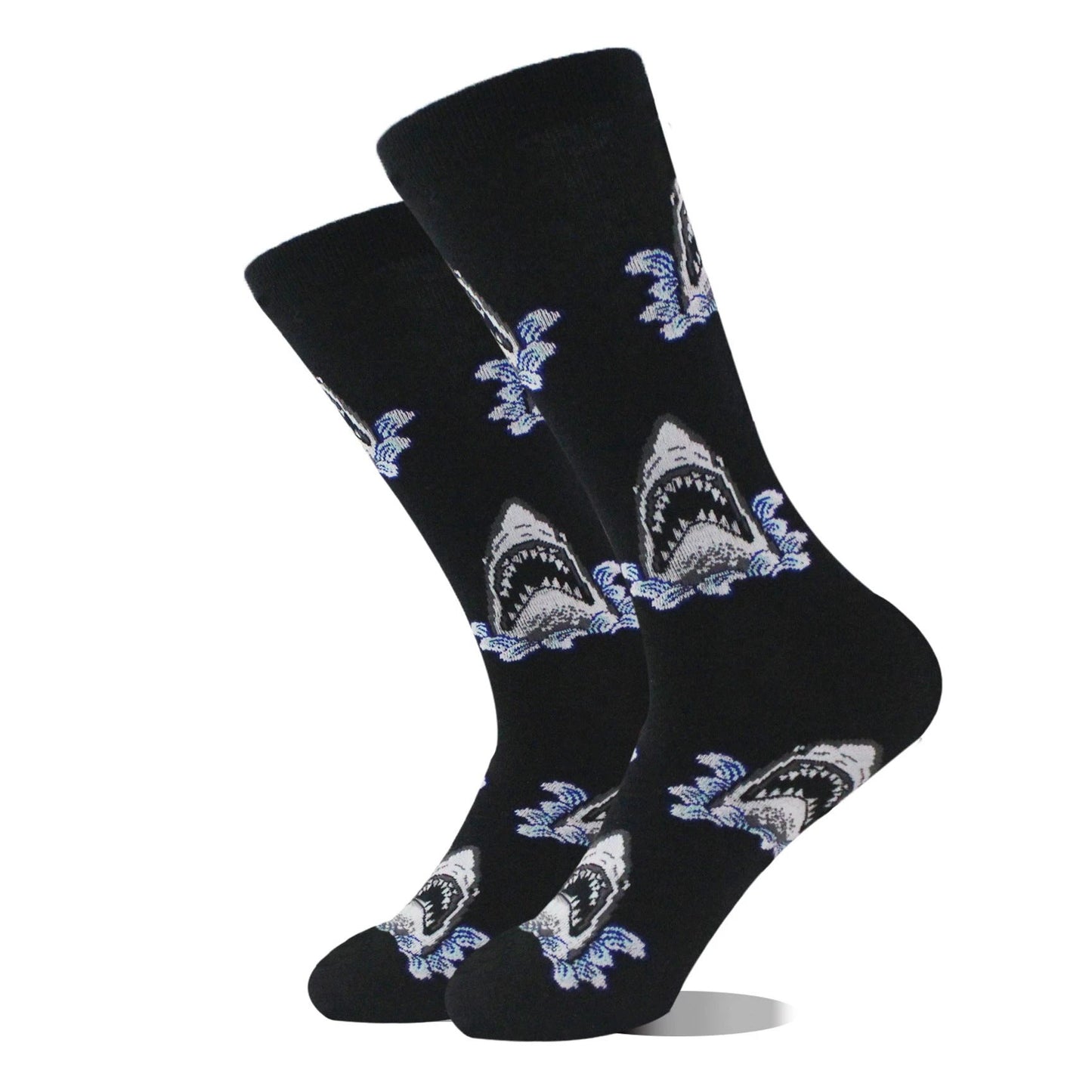 Men's Cartoon Animal Retro Oil Painting Mid-calf Socks by GJG Denim