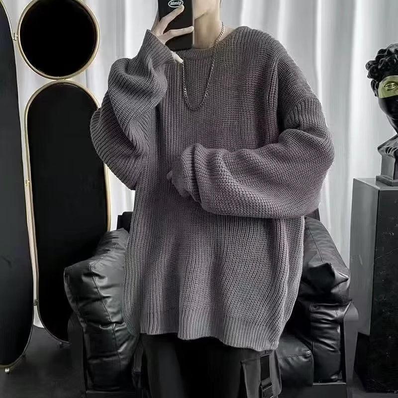 Loose Casual Retro Trendy Underwear Crew Neck Sweater by GJG Denim