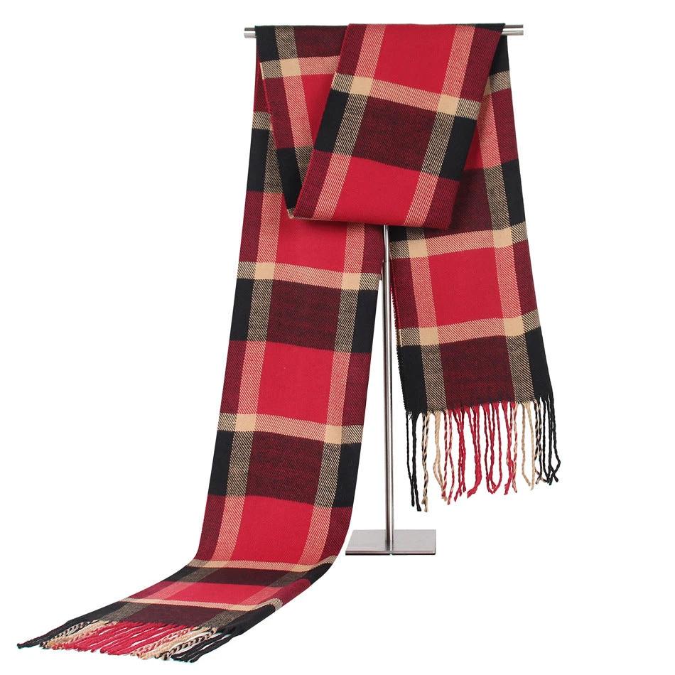 Men's Fashion Casual Plaid Artificial Cashmere Scarf by GJG Denim