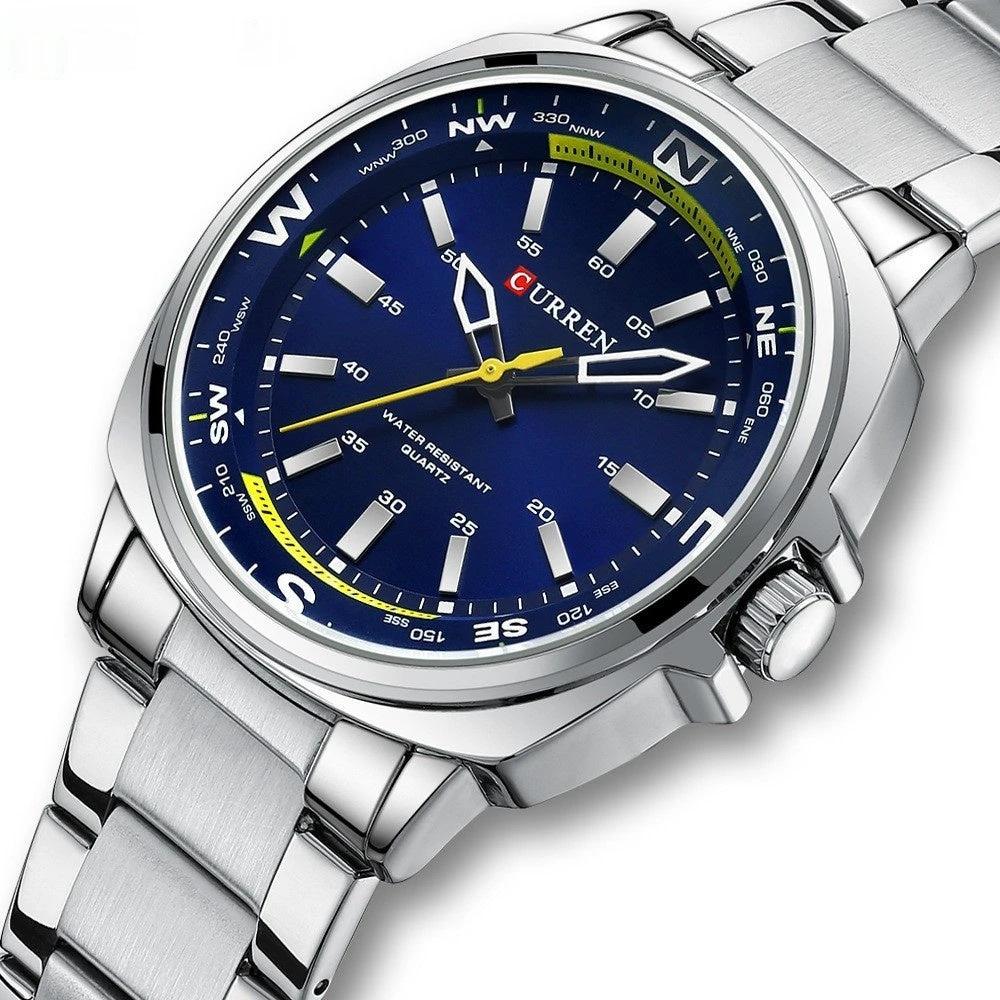 Fashionable Steel-band Casual Business Quartz Watch For Men by GJG Denim