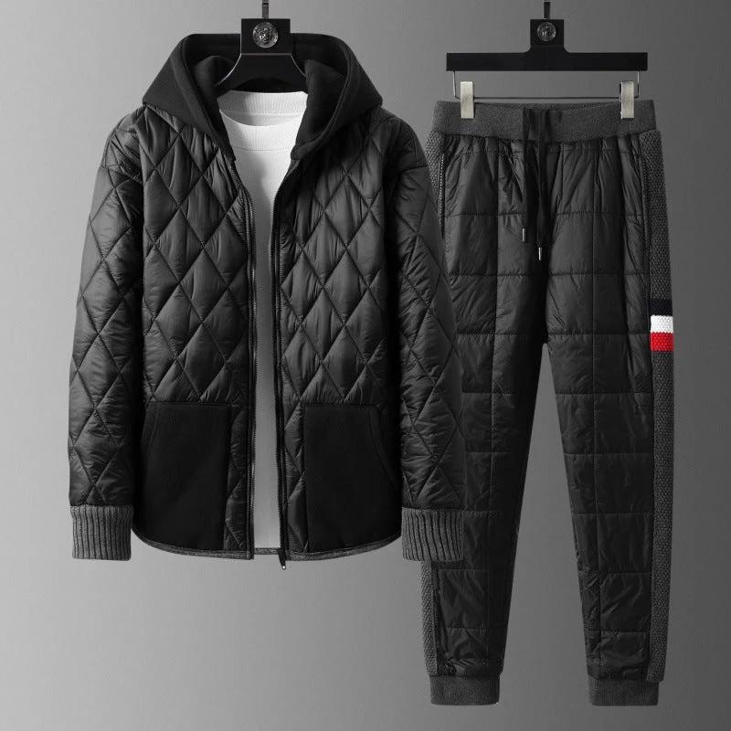 Men's Hooded Padded Cotton Two Piece Set by GJG Denim