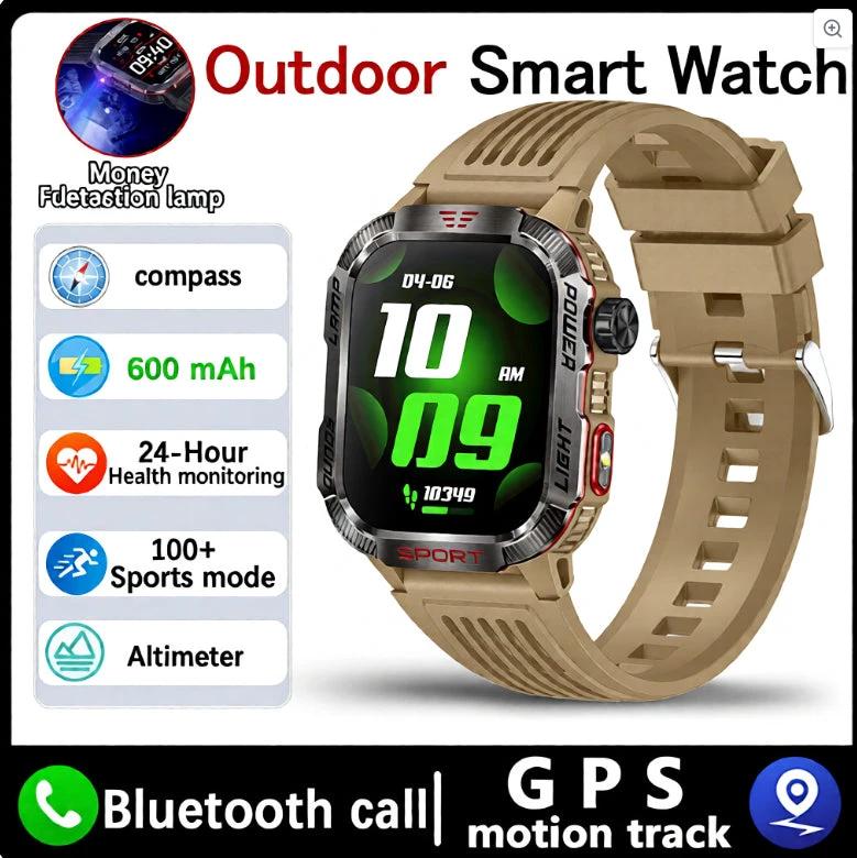 Men's Smartwatch With Barometric Altitude Sports Features Bluetooth Calling by GJG Denim