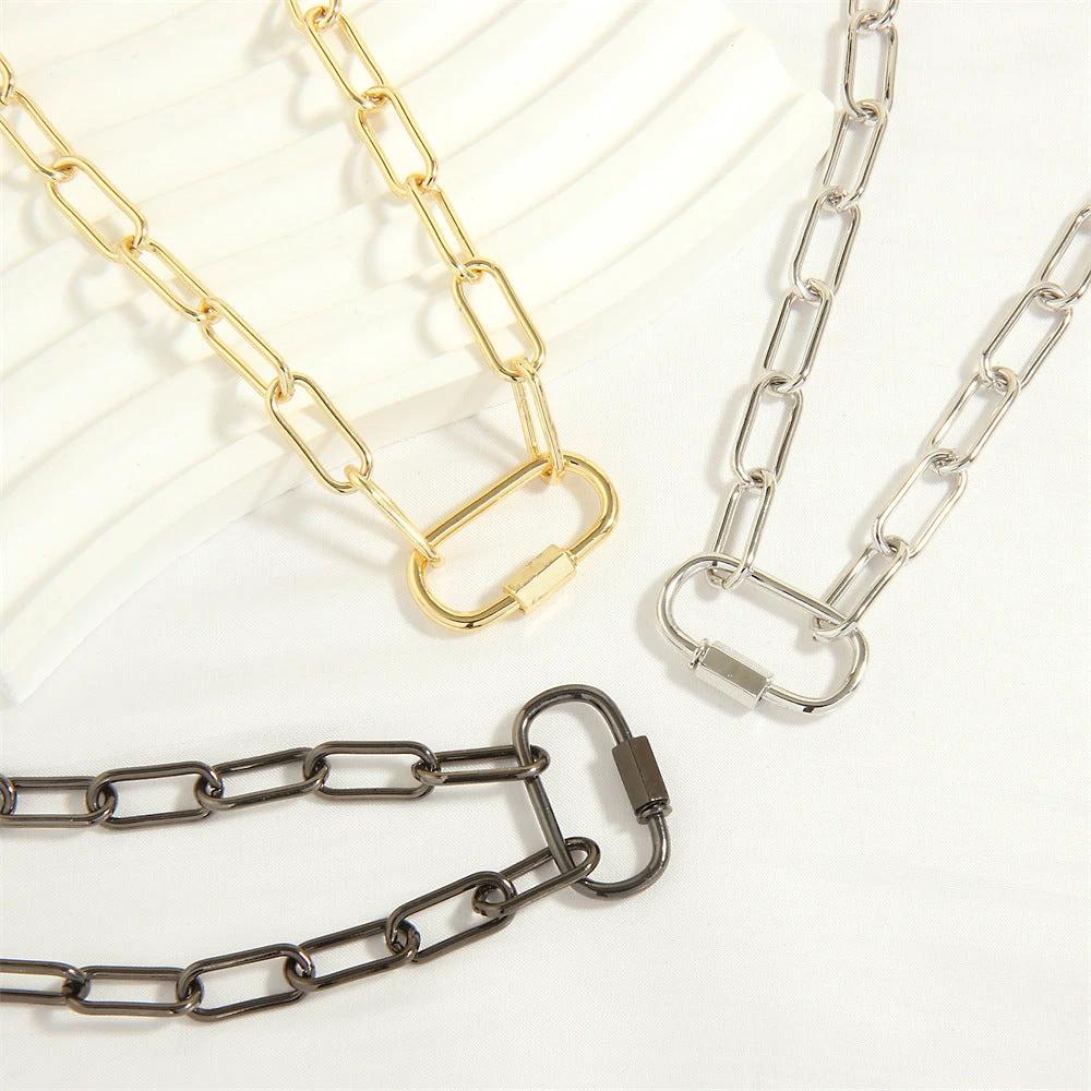 Design Screw Buckle Oval Pendant Necklace For Men by GJG Denim