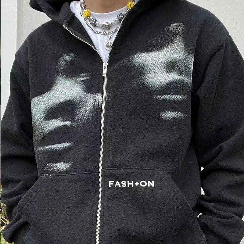 Men Women Y2K Clothing Zip Hoodie Fashion by GJG Denim