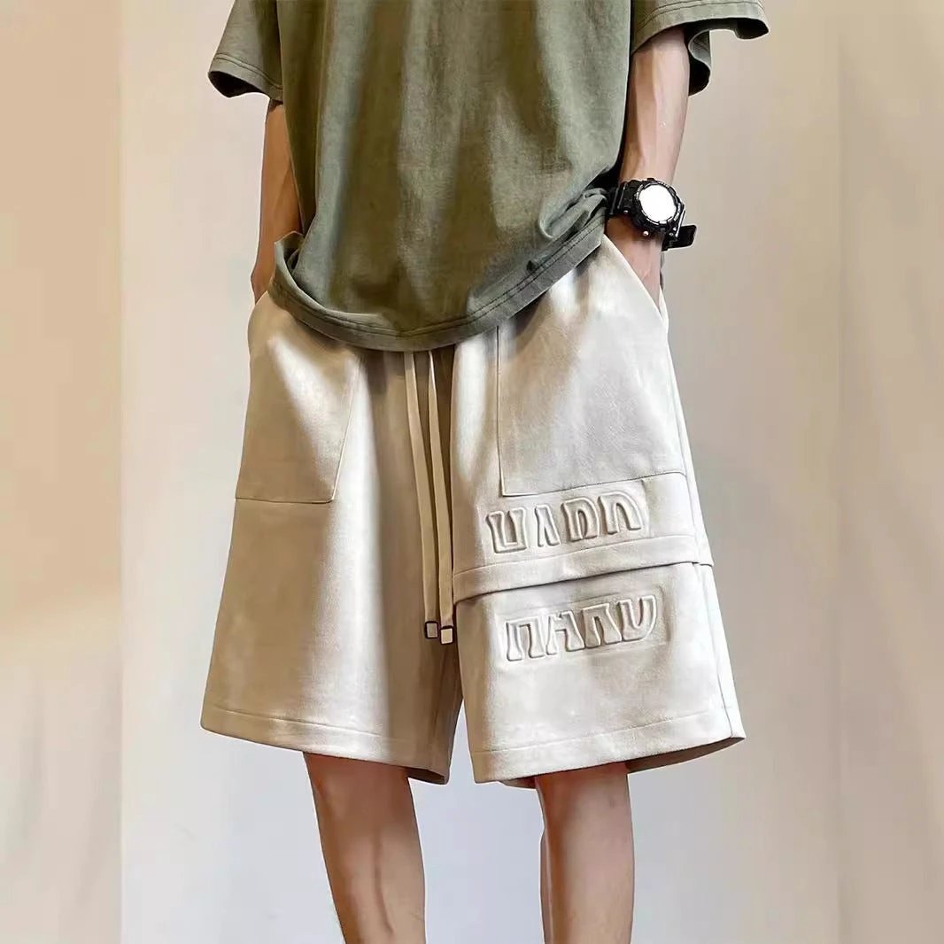 Heavyweight Casual Suede Shorts For Men by GJG Denim