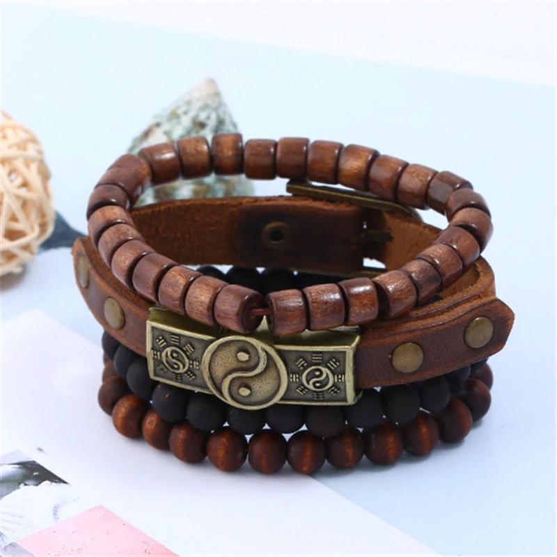 Retro Alloy Cowhide Bracelet For Men by GJG Denim