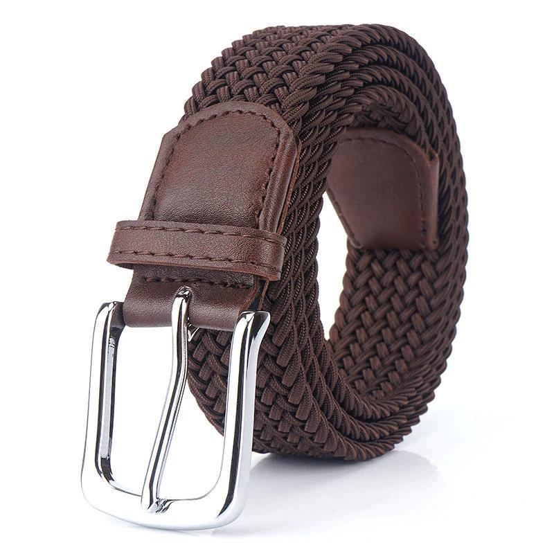 Canvas Elastic Stretch Pin Buckle Belt For Men by GJG Denim