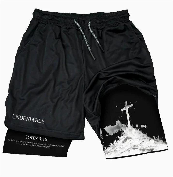 3D Digital-printed Shorts With A Double-layer Design For Men by GJG Denim