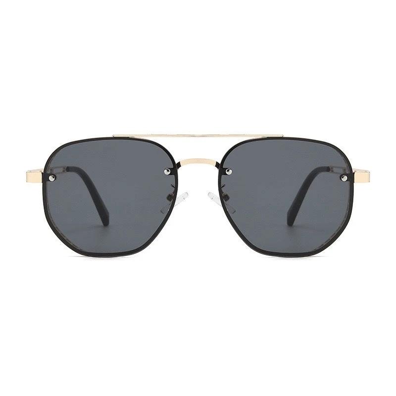 Retro Double-bridge Hollow-out Metal Sunglasses With A Premium High-end Look For Men by GJG Denim
