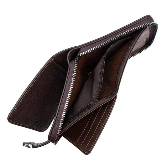 Multifunctional Multiple Card Slots Zipper Wallet For Men by GJG Denim