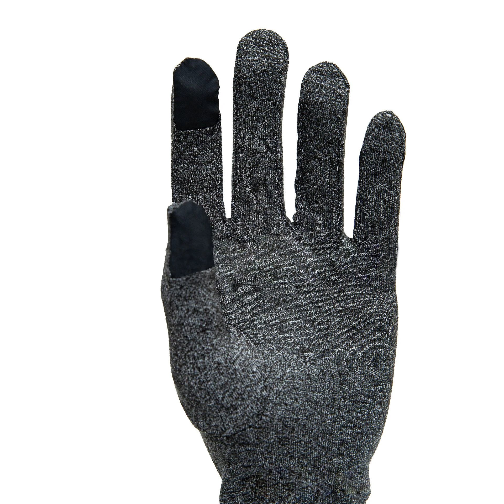 Grey Full Finger Touch Screen Health Pressure Gloves by GJG Denim