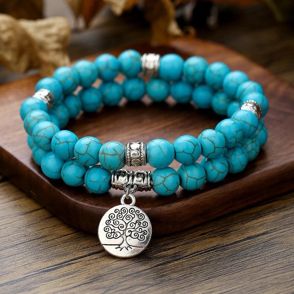Retro Men's Coconut Wood Multi-Layer Stackable Bracelet Set by GJG Denim