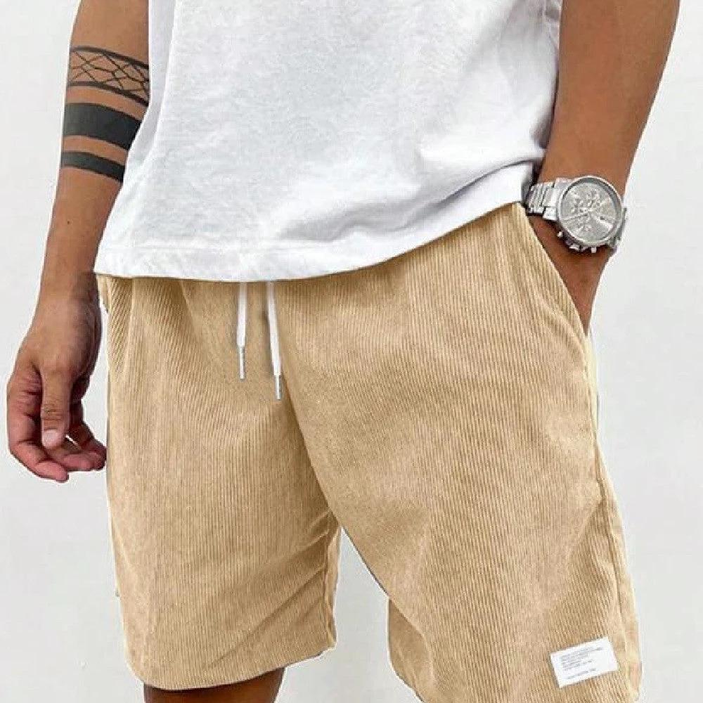 Fashion Personality Solid Color Flip Men's Shorts by GJG Denim